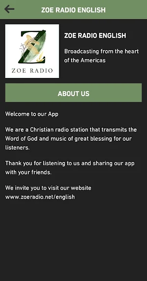 ZOE RADIO ENGLISH Screenshot 1