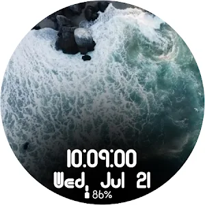 Watch Face Sea Waves wear OS Screenshot 2
