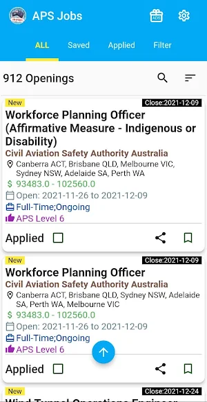 Australian Gov APS Jobs Screenshot 0
