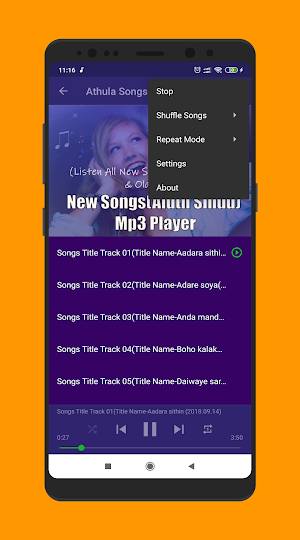 Aluth Sindu Mp3 Player Screenshot 3
