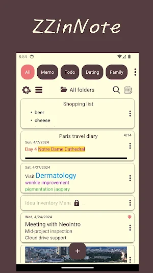 ZZinNote for memo, note, todo Screenshot 0