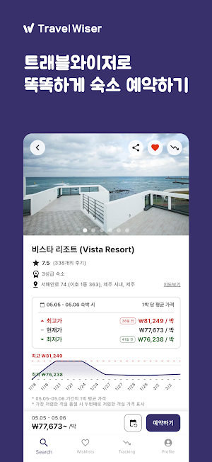 트래블와이저 - 실시간 숙소 가격 변동 그래프 Screenshot 0