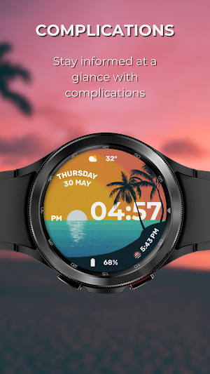 EXD049: Summer Sea Watch Face Screenshot 3