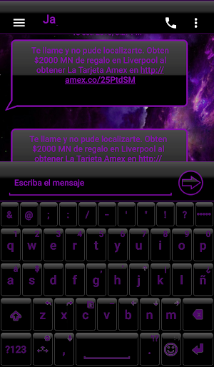 THEME EVOLVESMS SPACE PURPLE Screenshot 2