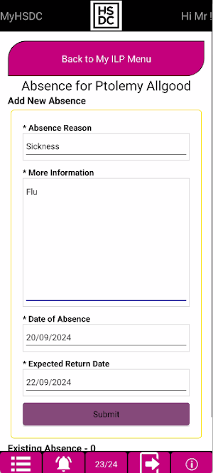 MyHSDC Screenshot 2