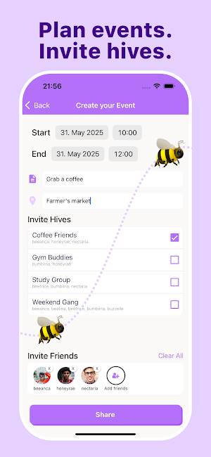 Hive - Fast Plans with Friends Screenshot 2