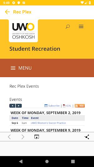 UWO Student Rec Screenshot 3