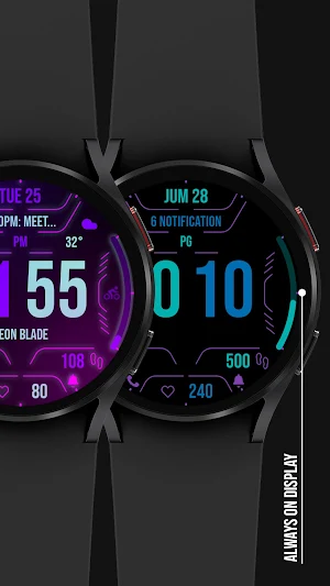 Neon Attack Watch Face 037 Screenshot 2
