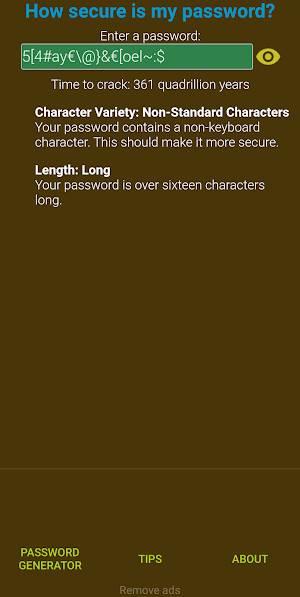 How Secure Is My Password? Screenshot 1