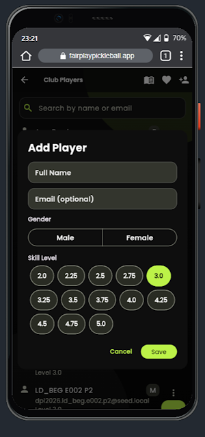 FairPlay Pickleball Screenshot 1
