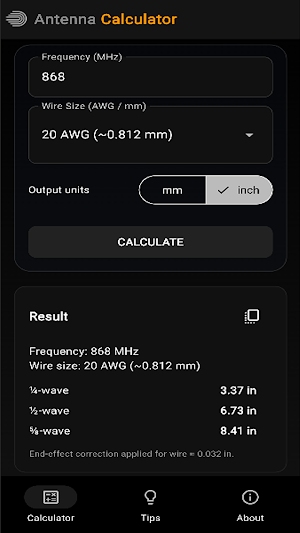 Antenna Calculator Screenshot 2