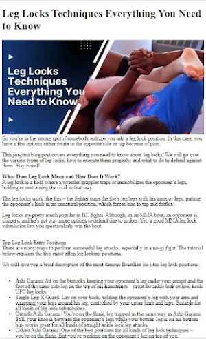 Leg Locks MMA Fighting Tips Screenshot 0
