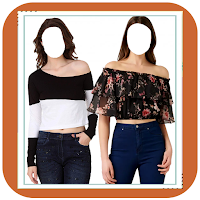 Women Crop Shoulder Photo Suit