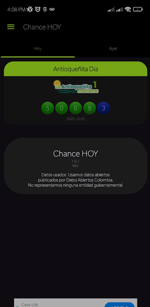 Chance HOY: Resultados Lotería Screenshot 2