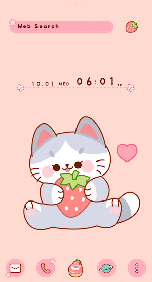 Strawberry Cats Theme +HOME Screenshot 3