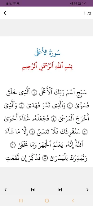 سورة الاعلى Screenshot 0