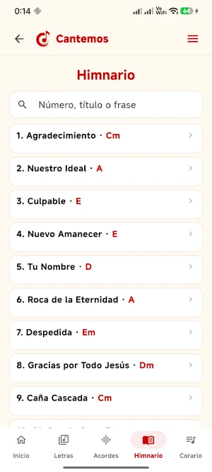 Cantemos: Letras y acordes Screenshot 2