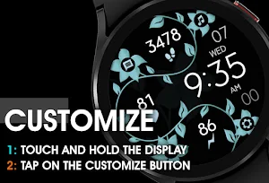 Digital Gold Flower Watch Face Screenshot 2