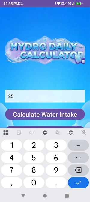 Hydro Daily Calculator Screenshot 1