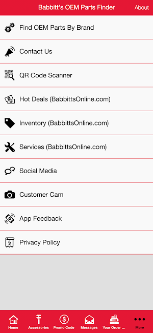 Babbitts OEM Parts Finder Screenshot 1