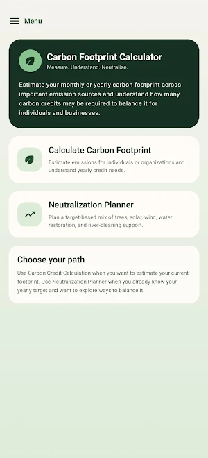 Carbon FootPrint Calculator Screenshot 1