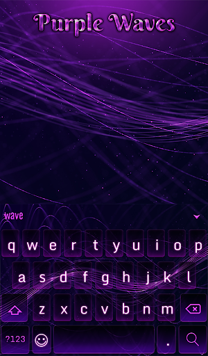 Purple Waves Animated Keyboard + Live Wallpaper Screenshot 1
