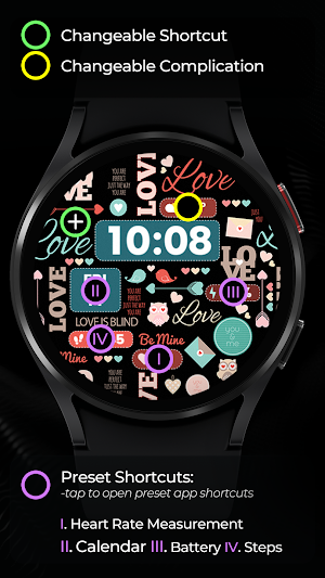 TVV Valentine's Day Watch Face Screenshot 2