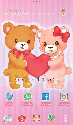 Teddy Bear Couple Love Theme Screenshot 0