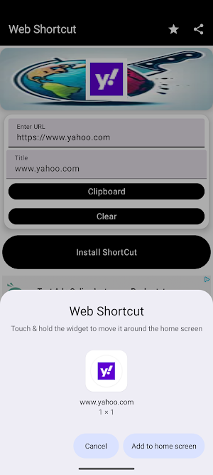 Web Shortcut Screenshot 2