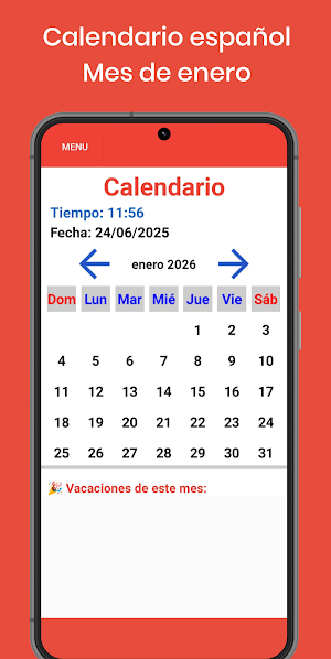 Spain Calendar 2026 - Holidays Screenshot 0