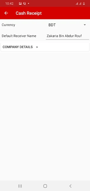 Cash Receipt Lite Screenshot 1