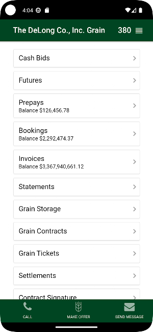 The DeLong Co., Inc. Grain Screenshot 2