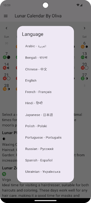 Lunar Calendar Screenshot 2