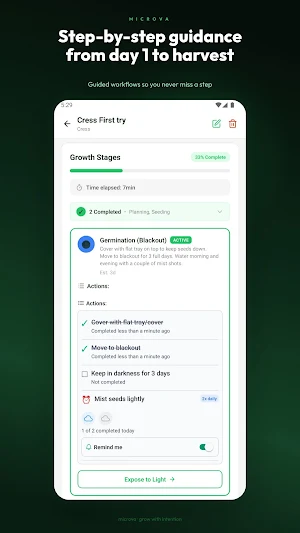 Microva - Microgreens planner Screenshot 1