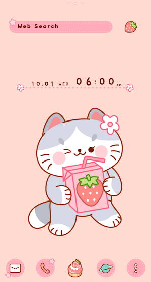 Strawberry Cats Theme +HOME Screenshot 0