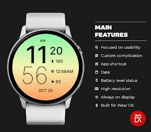 Simply Orange Green Watch Face Screenshot 1