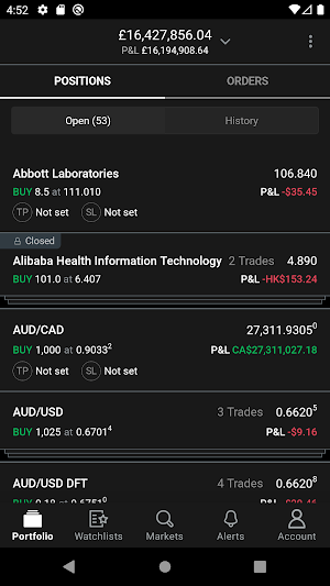 KQ Markets CFD Trading App Screenshot 1