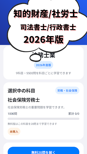 行政書士-司法書士-社会保険労務士-知的財産管理技能検定 Screenshot 0