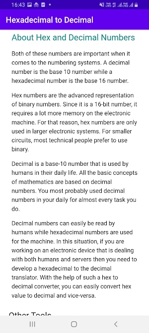 Hexadecimal to Decimal Screenshot 3