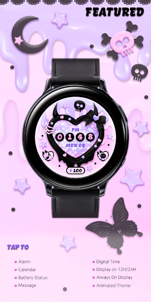 Goth Pink Love - Watchface Screenshot 0