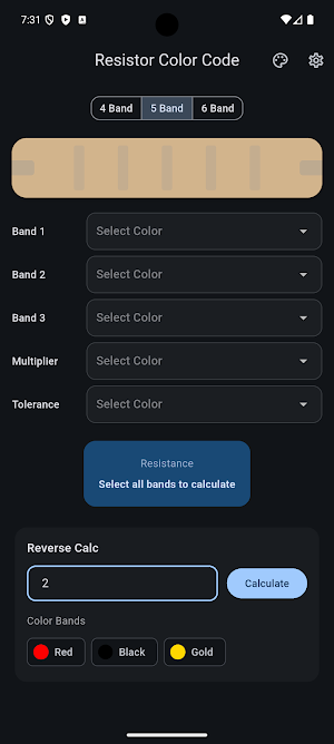 Resistor Color Code Calculator Screenshot 2