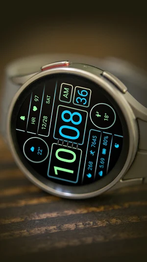 ZKin Watch Face Cyan Light Screenshot 2