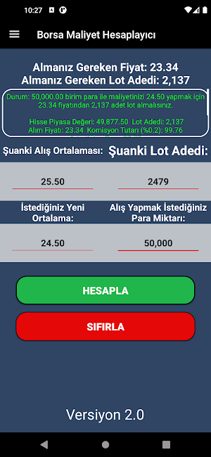 Borsa Maliyet Hesaplayıcı Screenshot 0