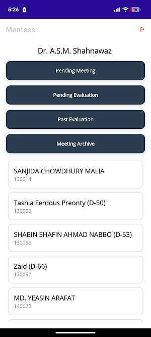 BMC Mentorship Management Screenshot 2