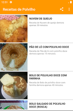 Receitas de Polvilho Screenshot 2