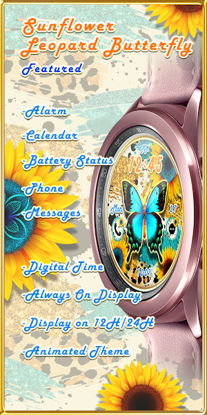 Sunflower Leopard_Watchface Screenshot 1