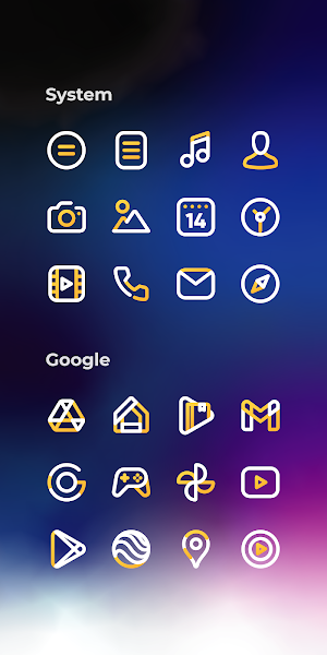 Aline Yellow icon pack - linear yellow icons Screenshot 3