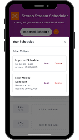 Stereo Stream Scheduler Screenshot 1