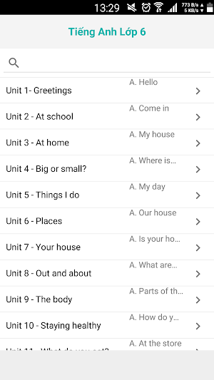 Tieng Anh Lop 6 - English 6 Screenshot 0