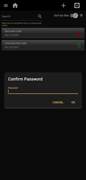 Password Protected Notes Screenshot 2